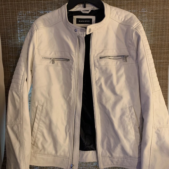 Black Rivet Jackets & Coats Black Rivet White Leather Jacket Poshmark